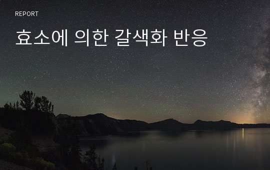 효소에 의한 갈색화 반응