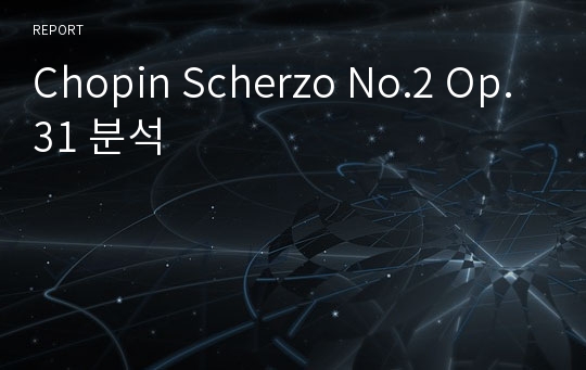 Chopin Scherzo No.2 Op.31 분석