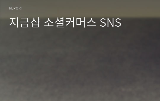 지금샵 소셜커머스 SNS