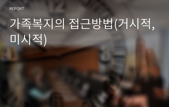 가족복지의 접근방법(거시적,미시적)