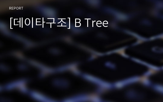 [데이타구조] B Tree