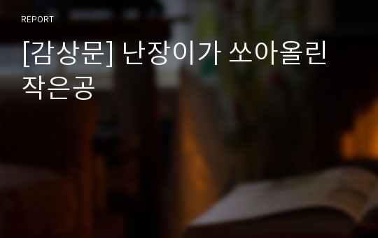 [감상문] 난장이가 쏘아올린 작은공