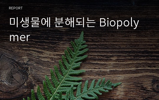 미생물에 분해되는 Biopolymer