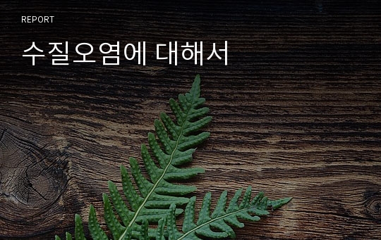 수질오염에 대해서