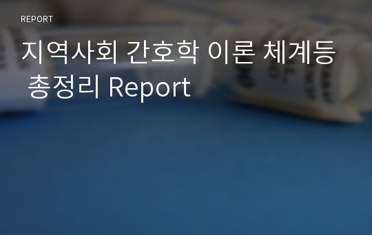 지역사회 간호학 이론 체계등 총정리 Report