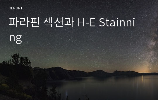 파라핀 섹션과 H-E Stainning