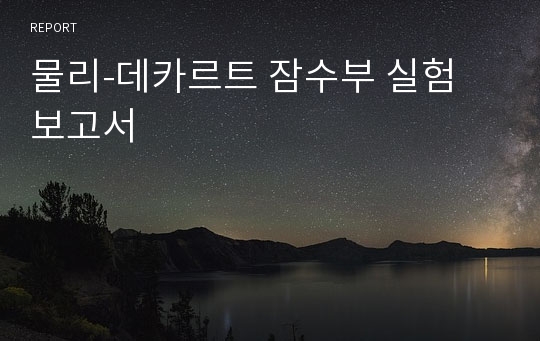 물리-데카르트 잠수부 실험 보고서