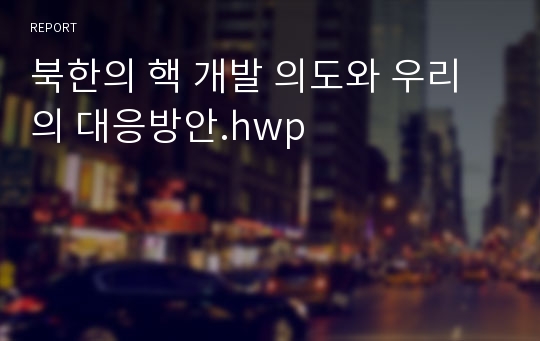 북한의 핵 개발 의도와 우리의 대응방안.hwp