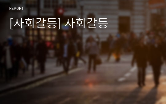 [사회갈등] 사회갈등