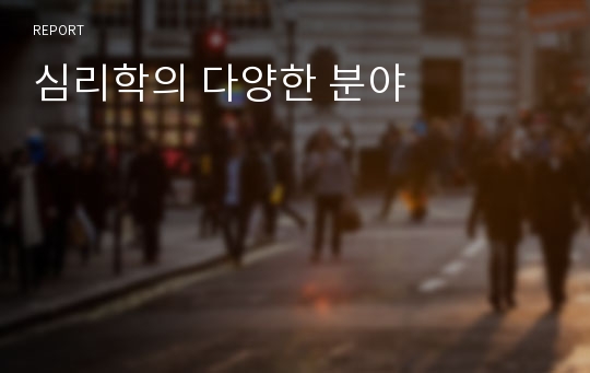 심리학의 다양한 분야