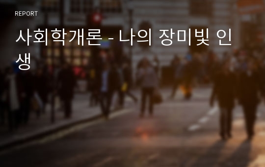 사회학개론 - 나의 장미빛 인생