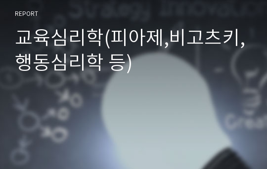 교육심리학(피아제,비고츠키,행동심리학 등)