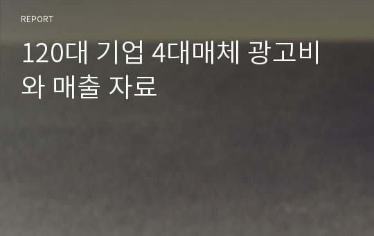 120대 기업 4대매체 광고비와 매출 자료