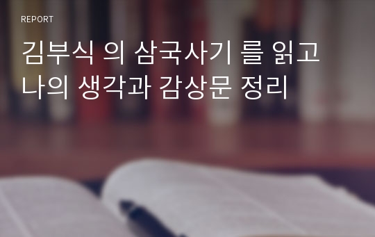 김부식 의 삼국사기 를 읽고 나의 생각과 감상문 정리