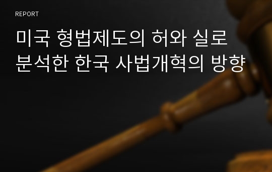 미국 형법제도의 허와 실로 분석한 한국 사법개혁의 방향