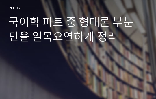 국어학 파트 중 형태론 부분만을 일목요연하게 정리