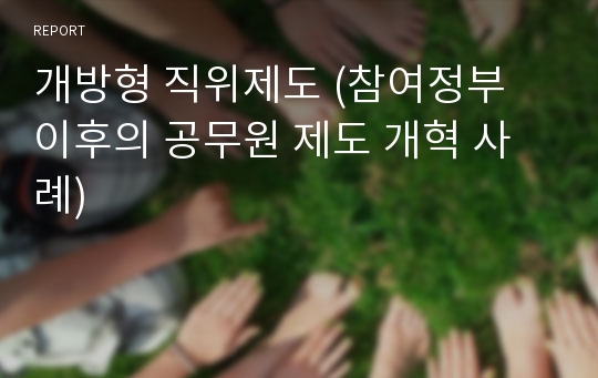 개방형 직위제도 (참여정부 이후의 공무원 제도 개혁 사례)