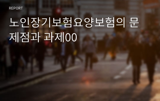 노인장기보험요양보험의 문제점과 과제00