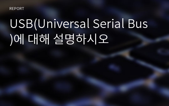 USB(Universal Serial Bus)에 대해 설명하시오