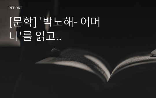 [문학] &#039;박노해- 어머니&#039;를 읽고..