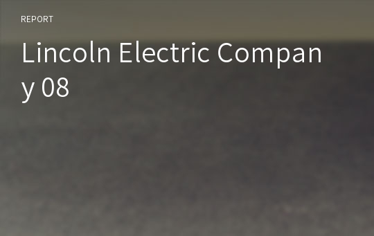 Lincoln Electric Company 08