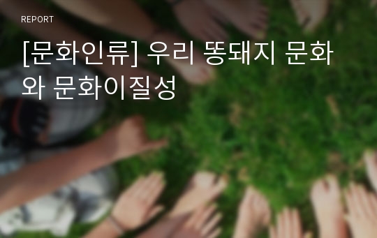 [문화인류] 우리 똥돼지 문화와 문화이질성