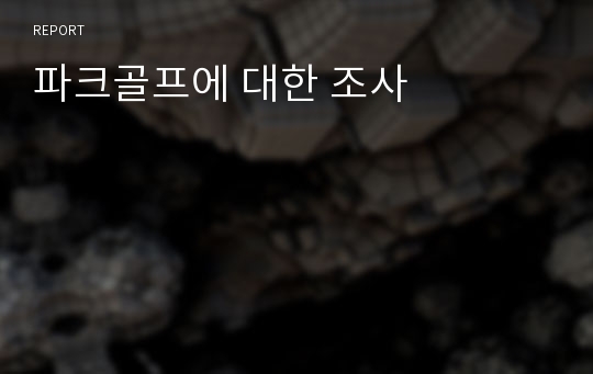 파크골프에 대한 조사