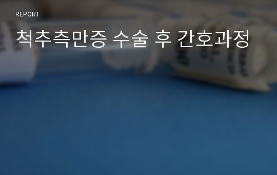 척추측만증 수술 후 간호과정