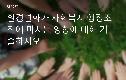 환경변화가 사회복지 행정조직에 미치는 영향에 대해 기술하시오