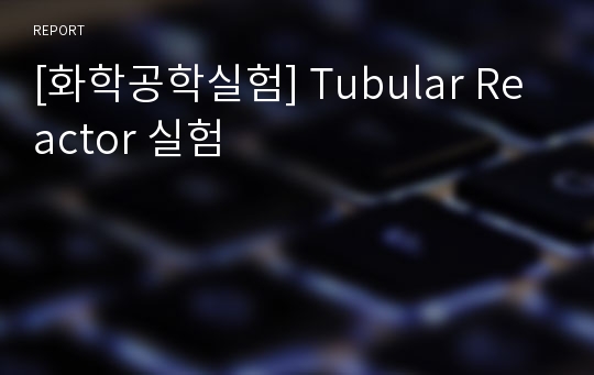 [화학공학실험] Tubular Reactor 실험