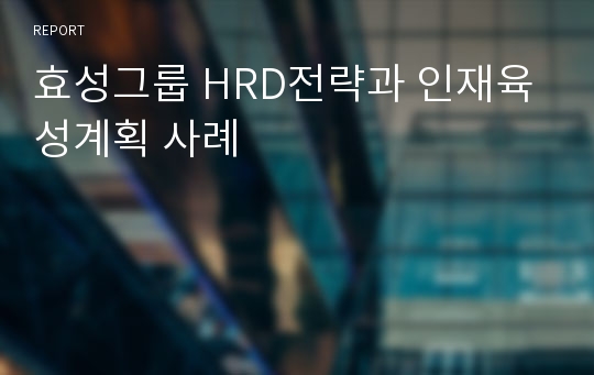 효성그룹 HRD전략과 인재육성계획 사례