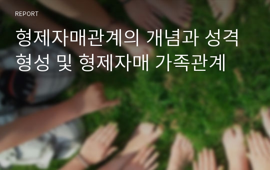 형제자매관계의 개념과 성격형성 및 형제자매 가족관계