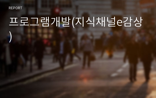 프로그램개발(지식채널e감상)