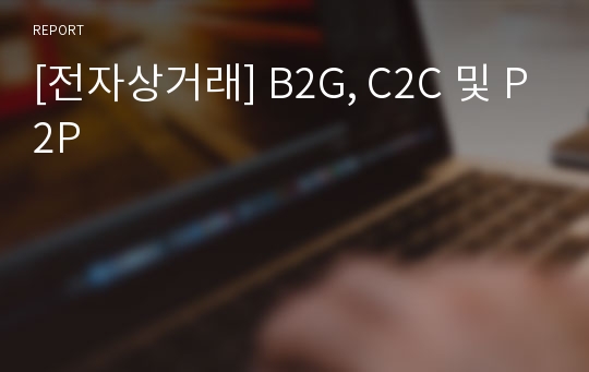 [전자상거래] B2G, C2C 및 P2P