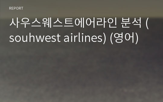 사우스웨스트에어라인 분석 (souhwest airlines) (영어)