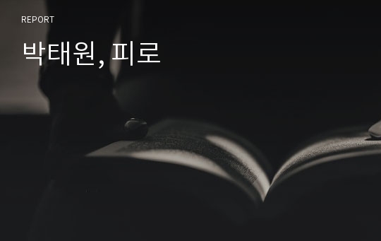 박태원, 피로