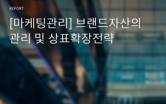 [마케팅관리] 브랜드자산의 관리 및 상표확장전략