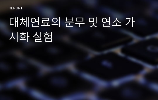 대체연료의 분무 및 연소 가시화 실험