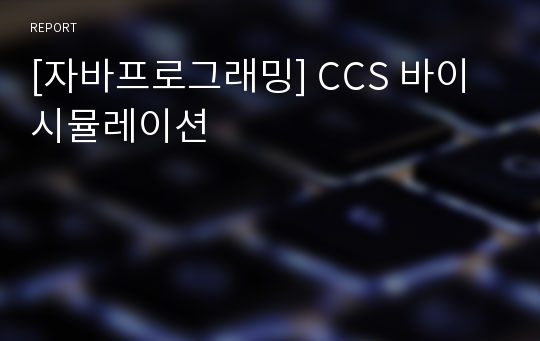 [자바프로그래밍] CCS 바이시뮬레이션