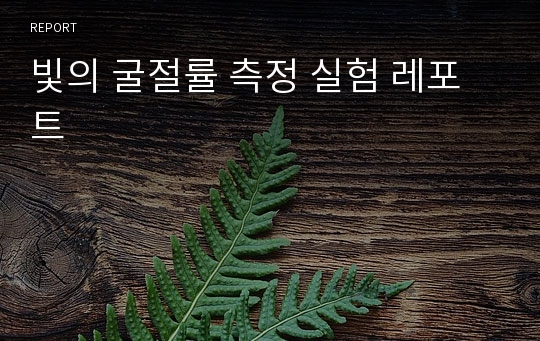 빛의 굴절률 측정 실험 레포트