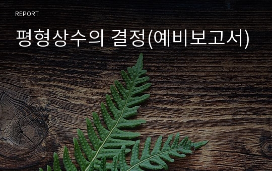 평형상수의 결정(예비보고서)