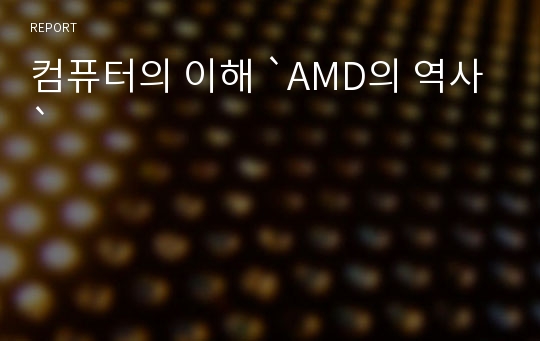 컴퓨터의 이해 `AMD의 역사`