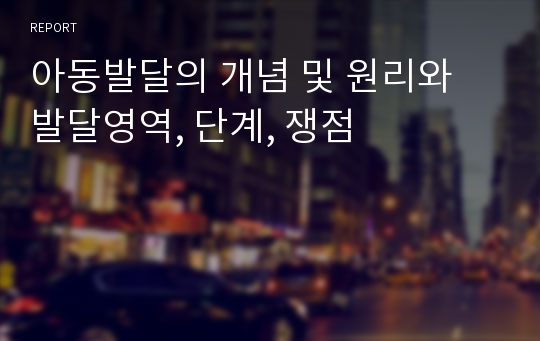 아동발달의 개념 및 원리와 발달영역, 단계, 쟁점