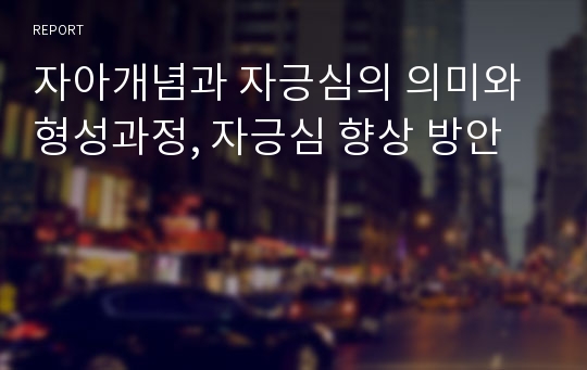 자아개념과 자긍심의 의미와 형성과정, 자긍심 향상 방안