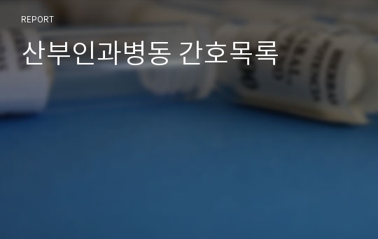 산부인과병동 간호목록