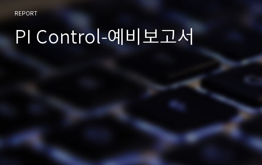 PI Control-예비보고서