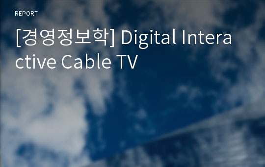 [경영정보학] Digital Interactive Cable TV