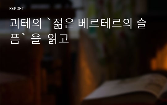 괴테의 `젊은 베르테르의 슬픔` 을  읽고