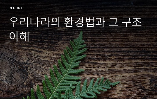 우리나라의 환경법과 그 구조이해