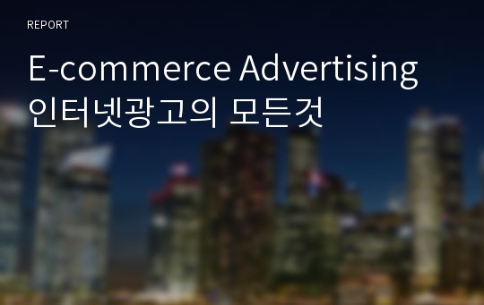 E-commerce Advertising 인터넷광고의 모든것